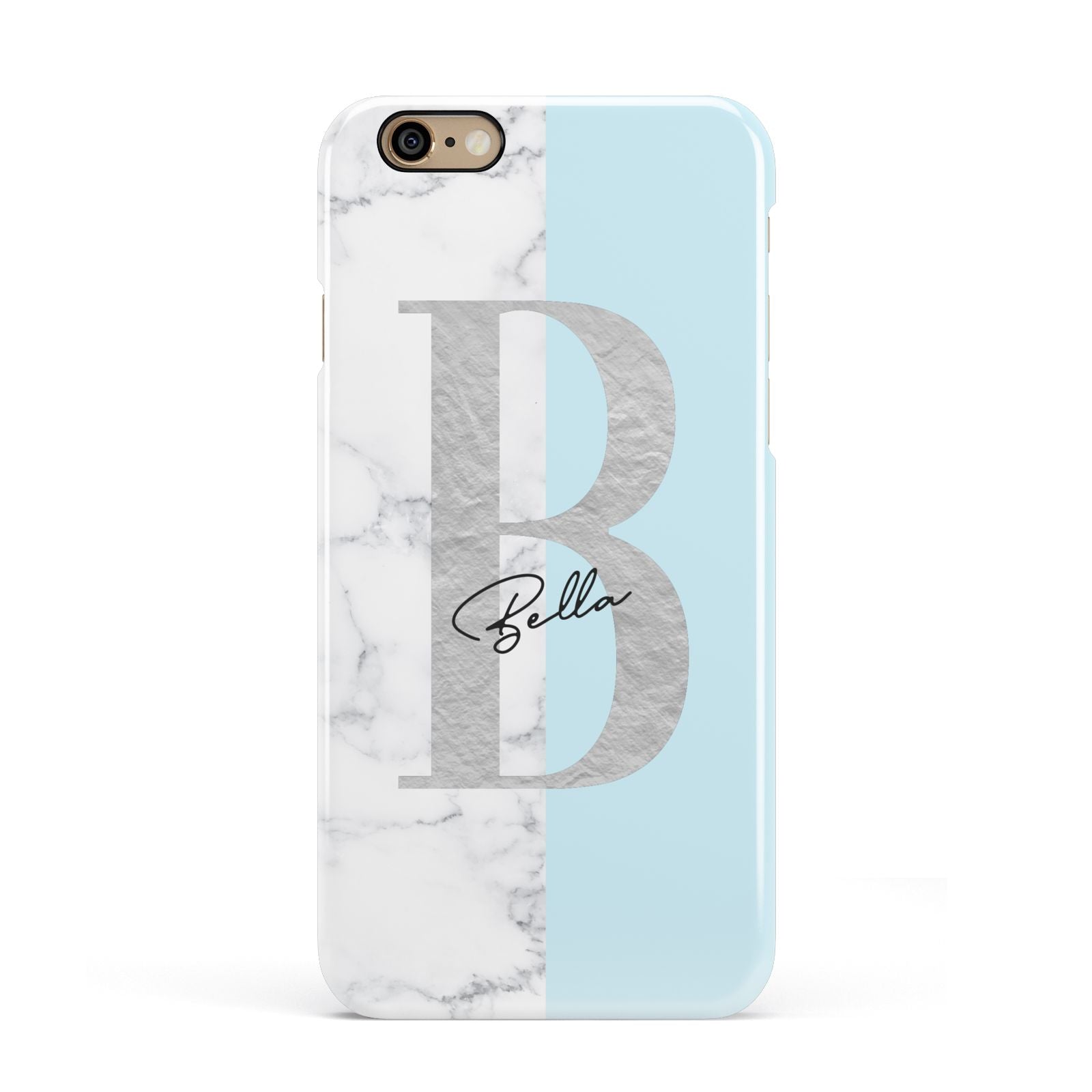 Personalised Chrome Marble Apple iPhone 6 3D Snap Case