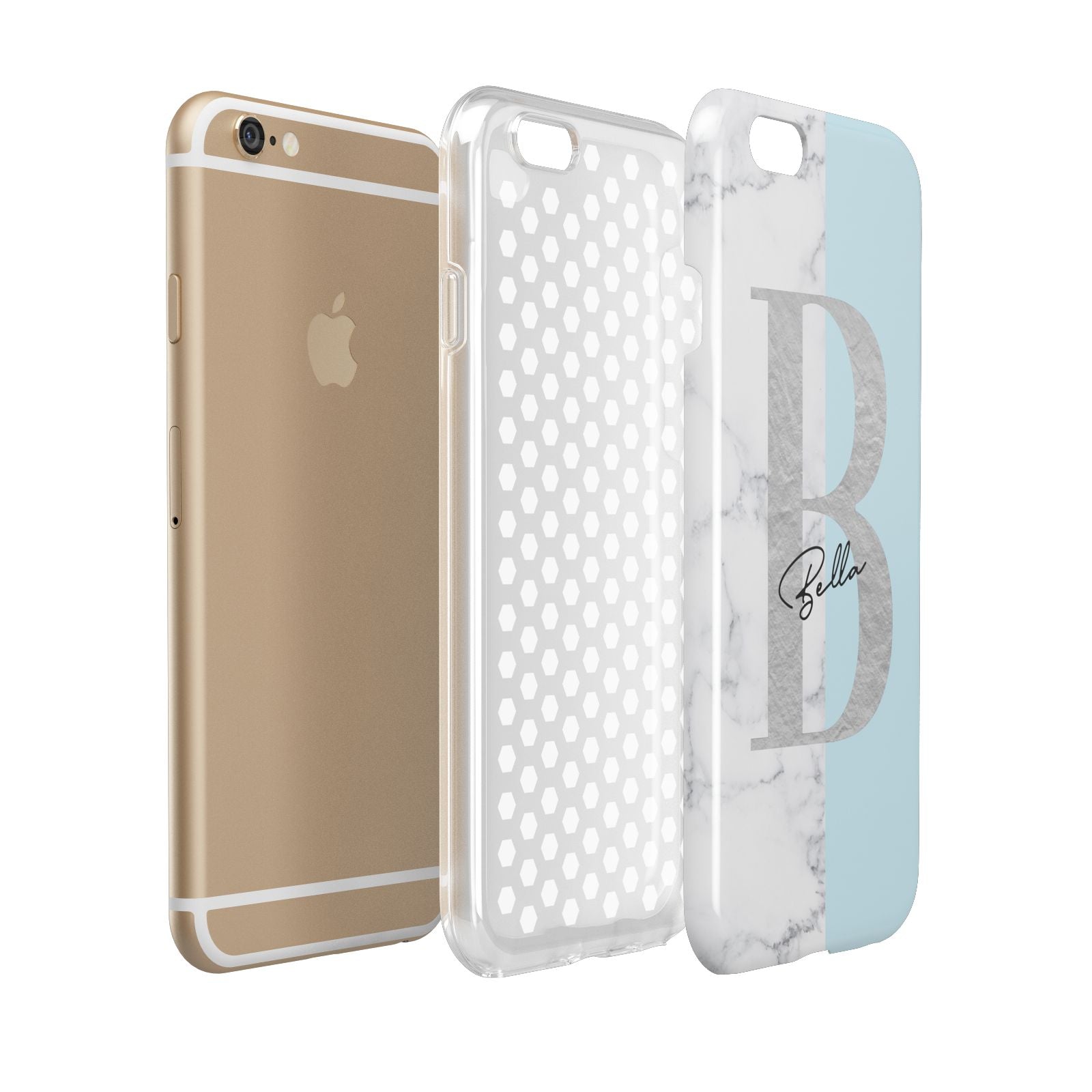 Personalised Chrome Marble Apple iPhone 6 3D Tough Case Expanded view