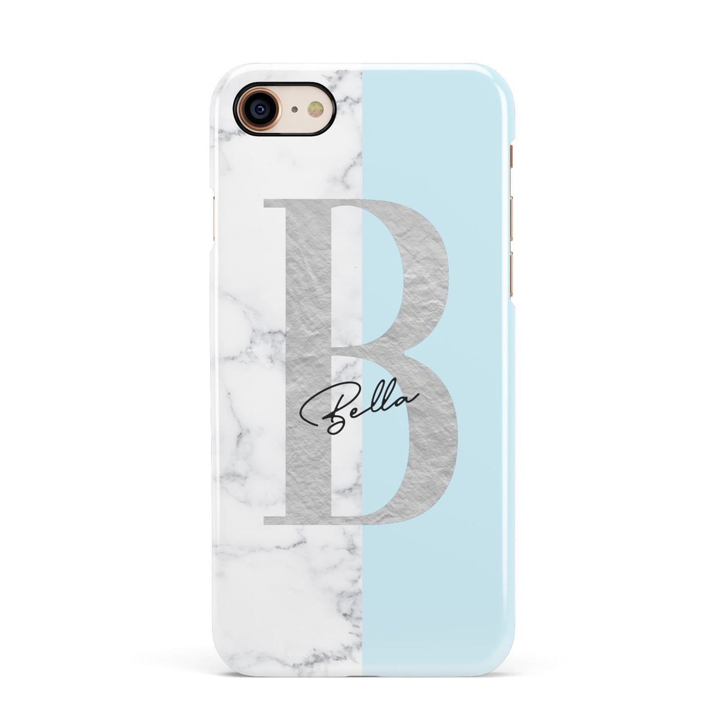 Personalised Chrome Marble Apple iPhone 7 8 3D Snap Case