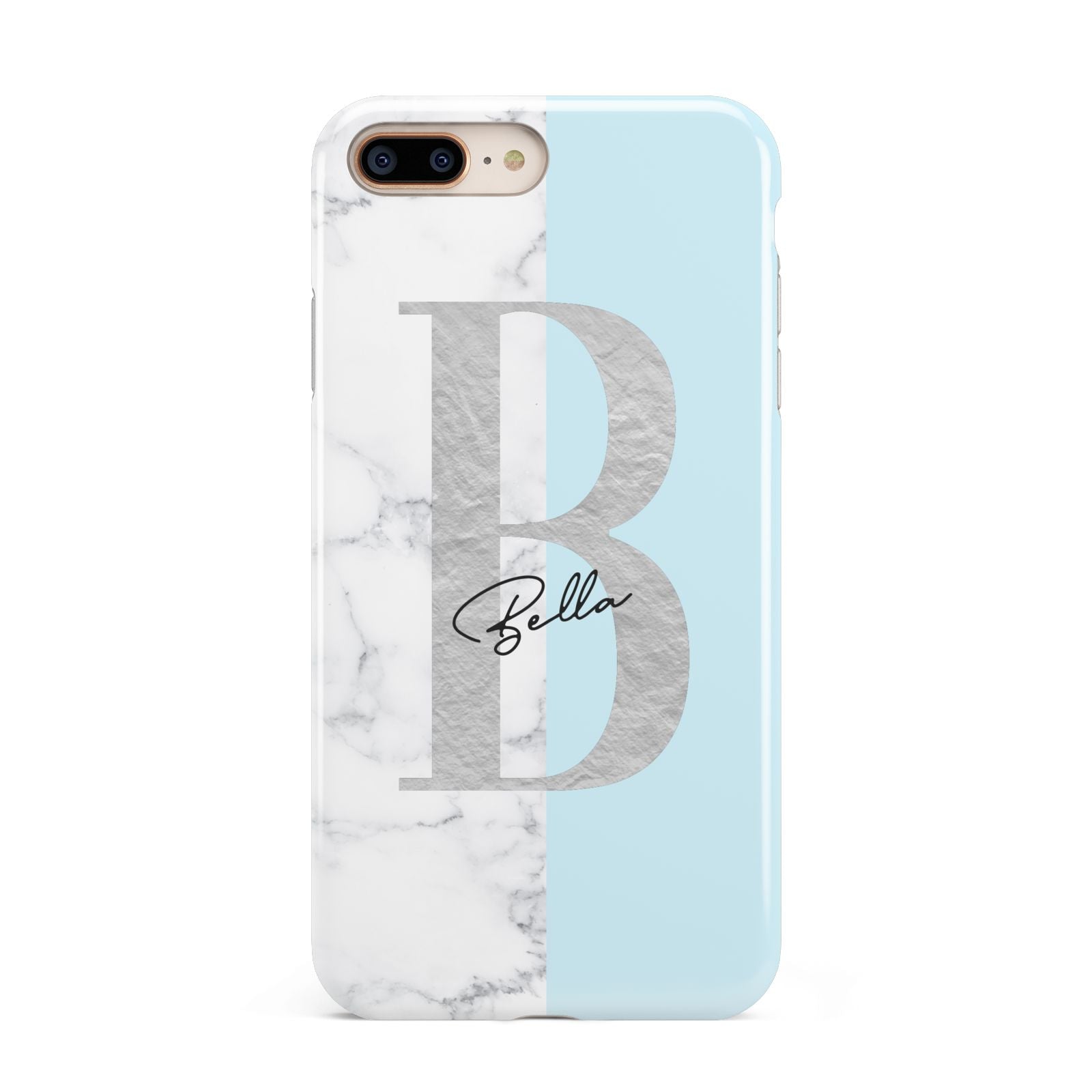 Personalised Chrome Marble Apple iPhone 7 8 Plus 3D Tough Case