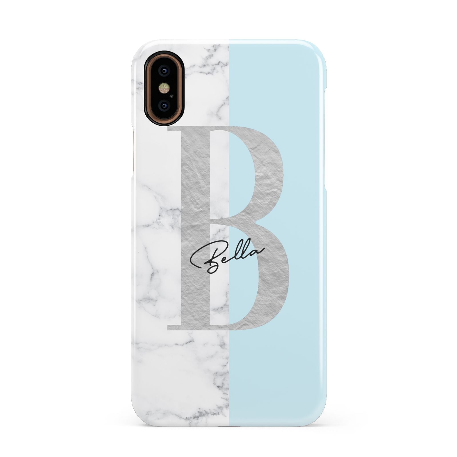 Personalised Chrome Marble Apple iPhone XS 3D Snap Case
