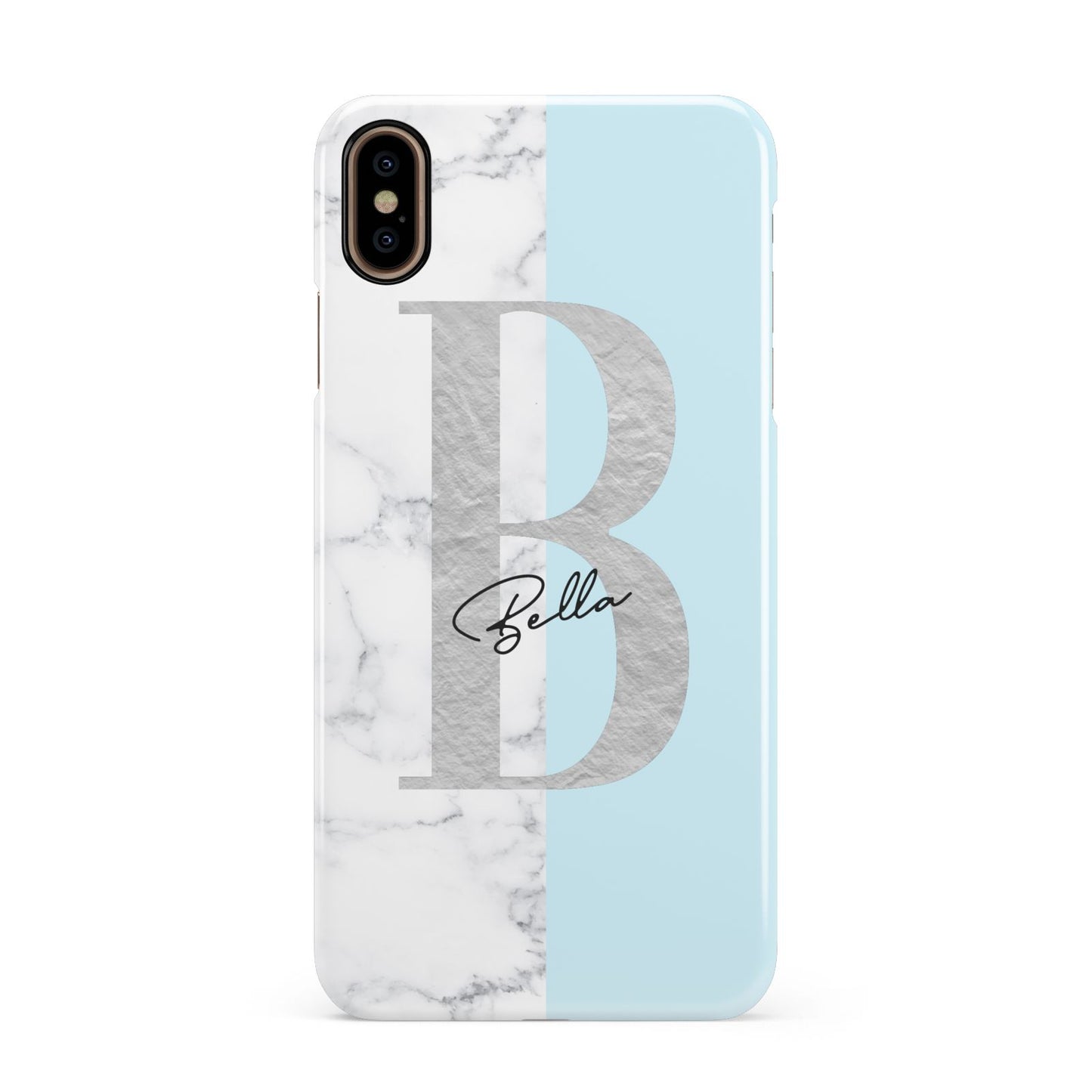 Personalised Chrome Marble Apple iPhone Xs Max 3D Snap Case