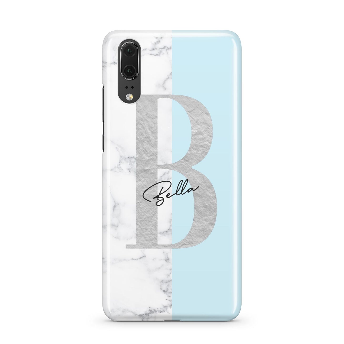 Personalised Chrome Marble Huawei P20 Phone Case