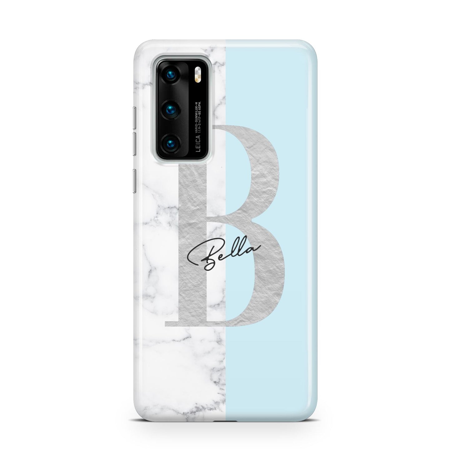Personalised Chrome Marble Huawei P40 Phone Case