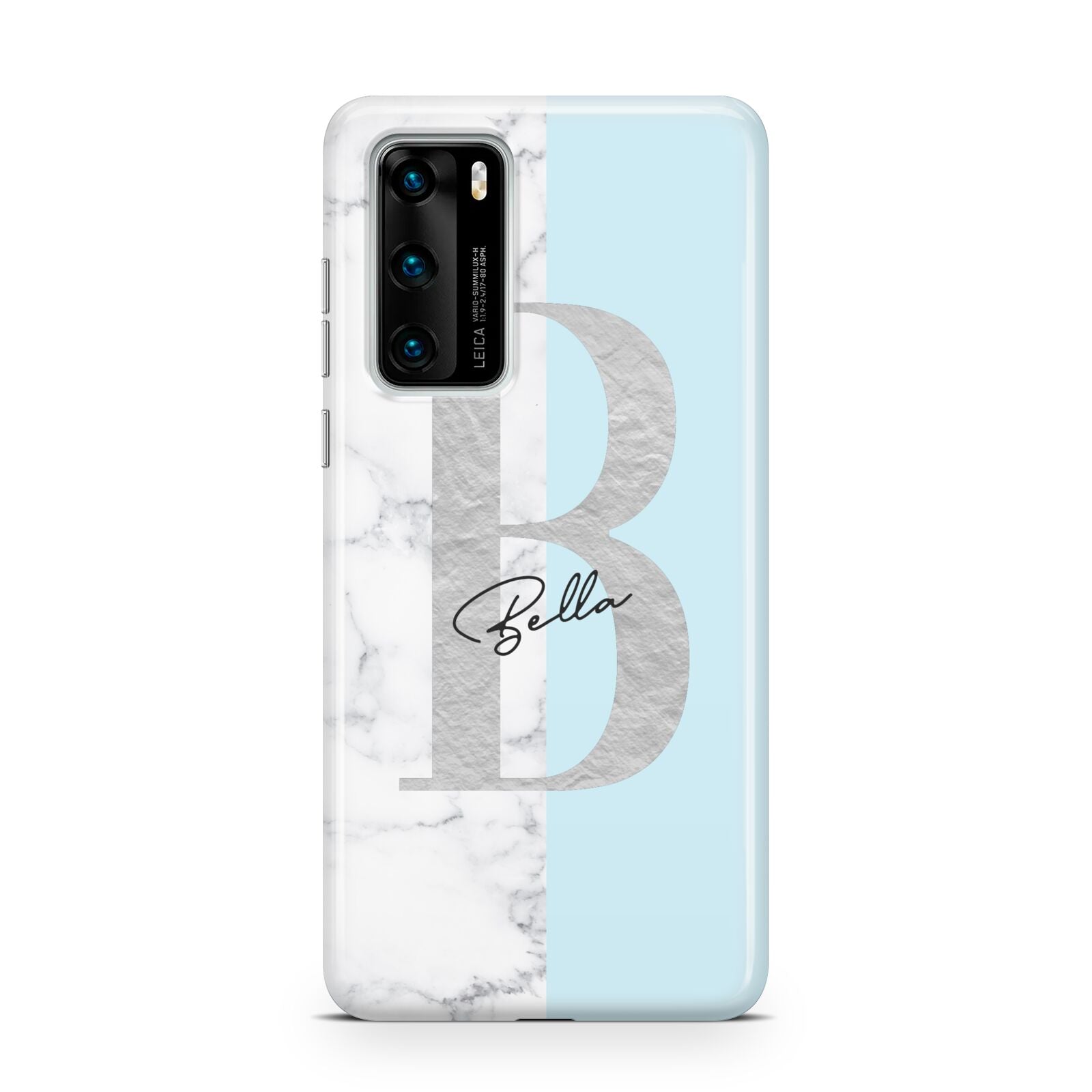 Personalised Chrome Marble Huawei P40 Phone Case