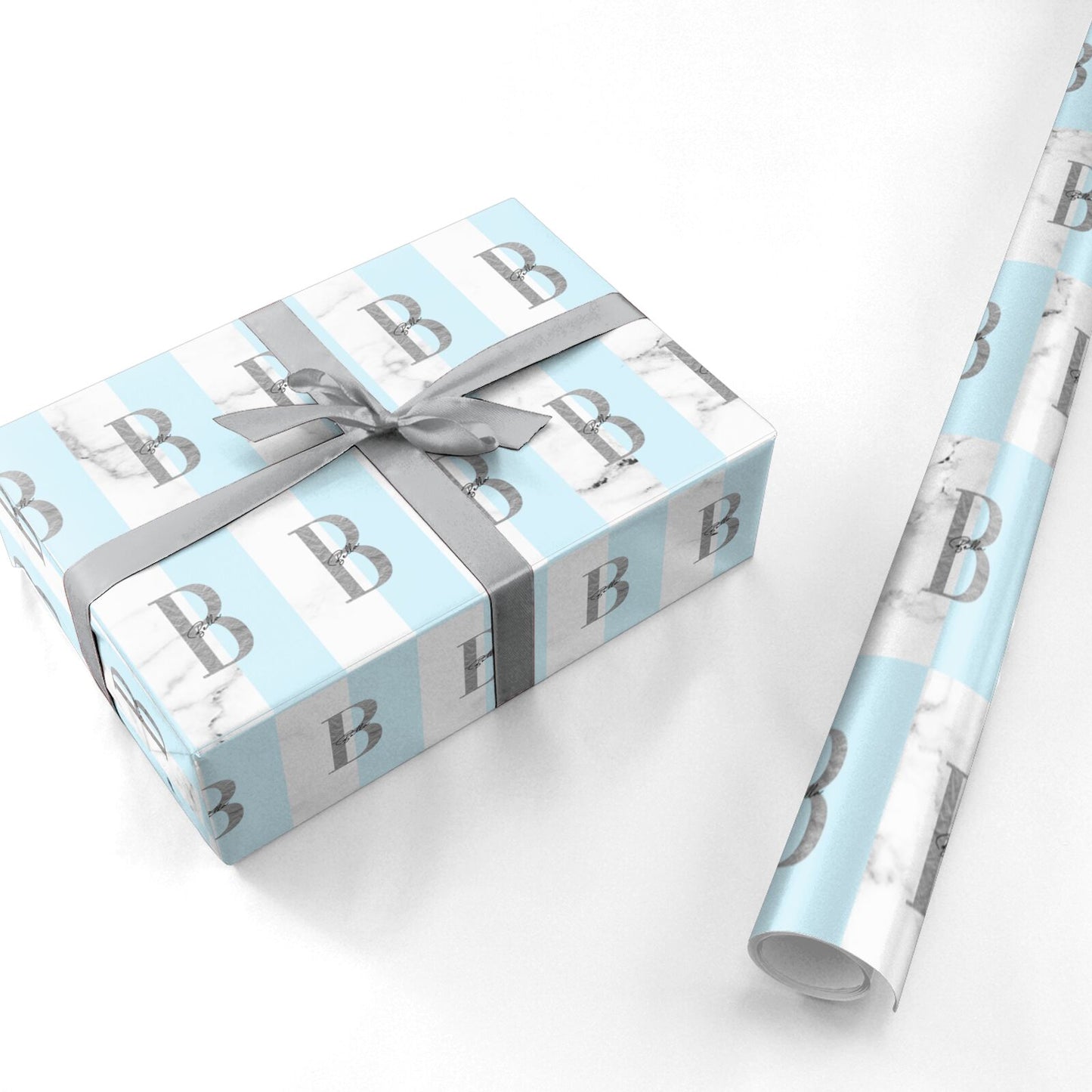 Personalised Chrome Marble Personalised Wrapping Paper