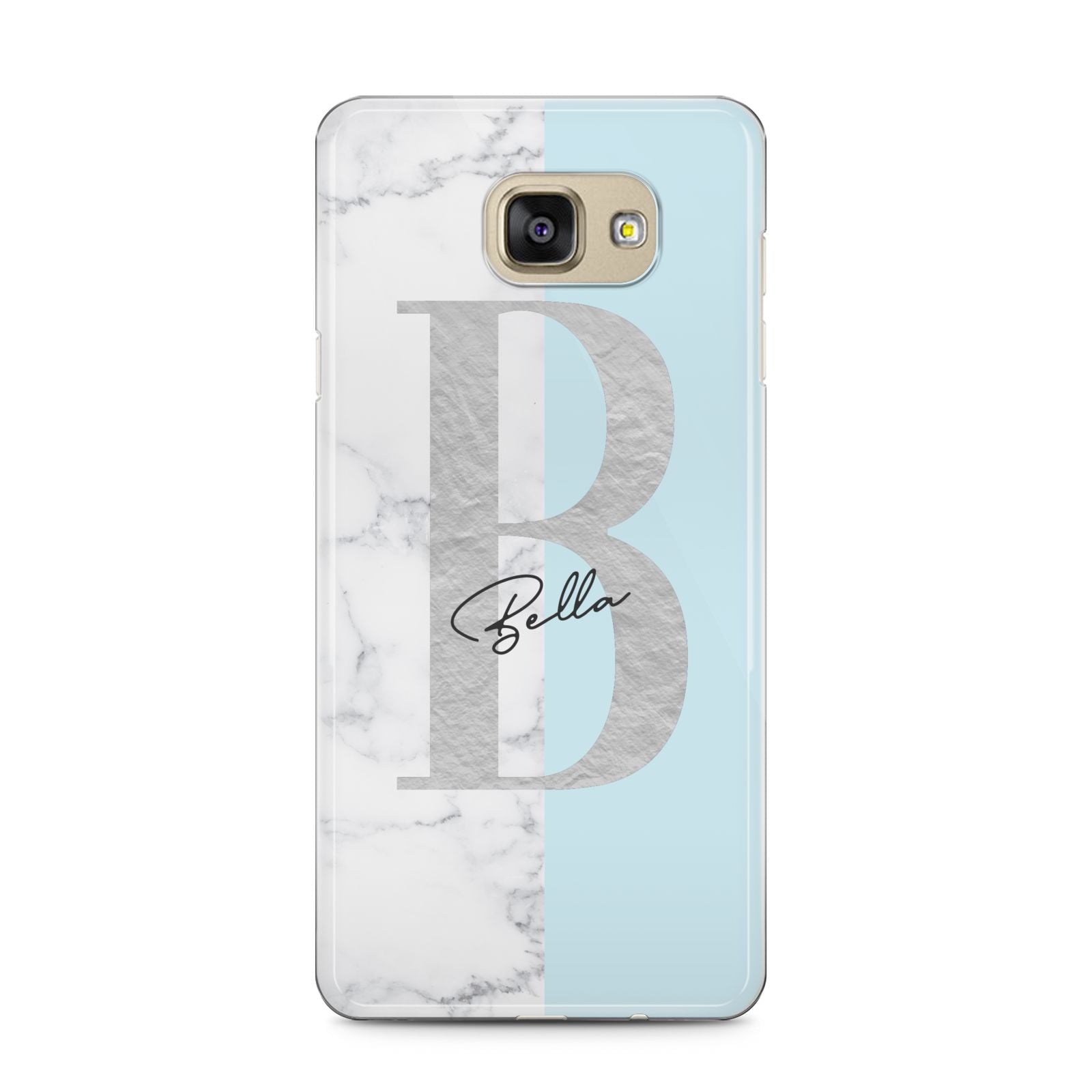 Personalised Chrome Marble Samsung Galaxy A5 2016 Case on gold phone