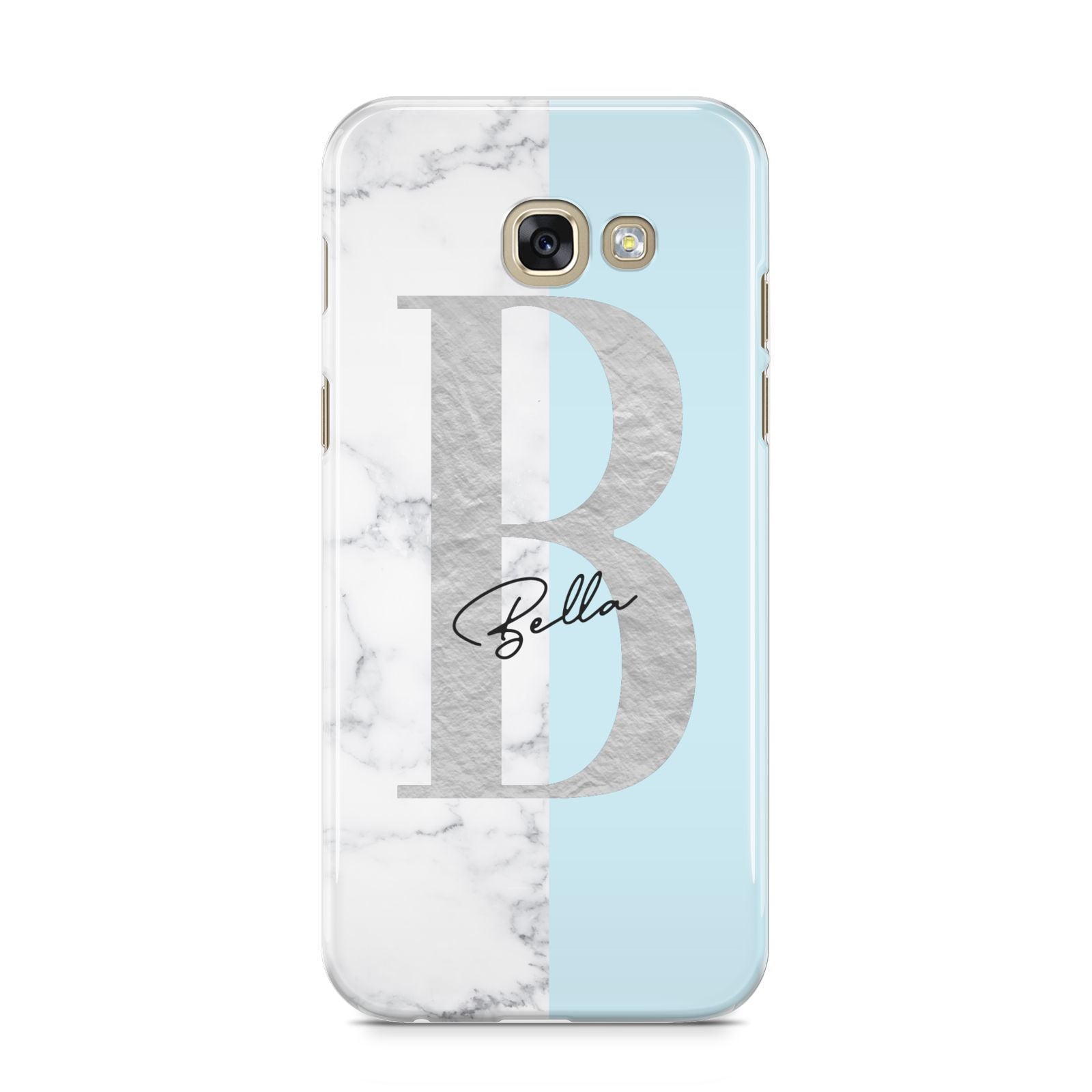 Personalised Chrome Marble Samsung Galaxy A5 2017 Case on gold phone