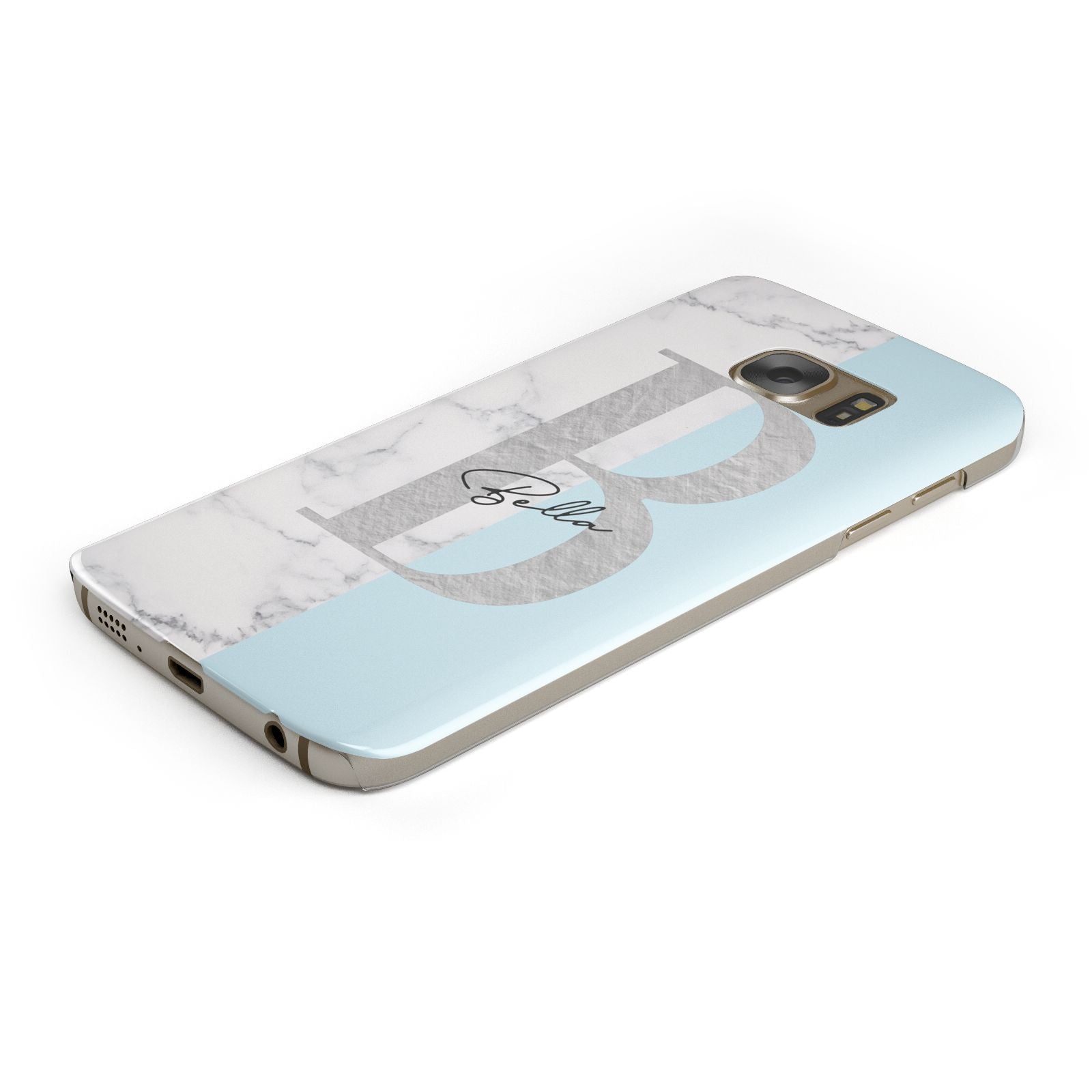 Personalised Chrome Marble Samsung Galaxy Case Bottom Cutout