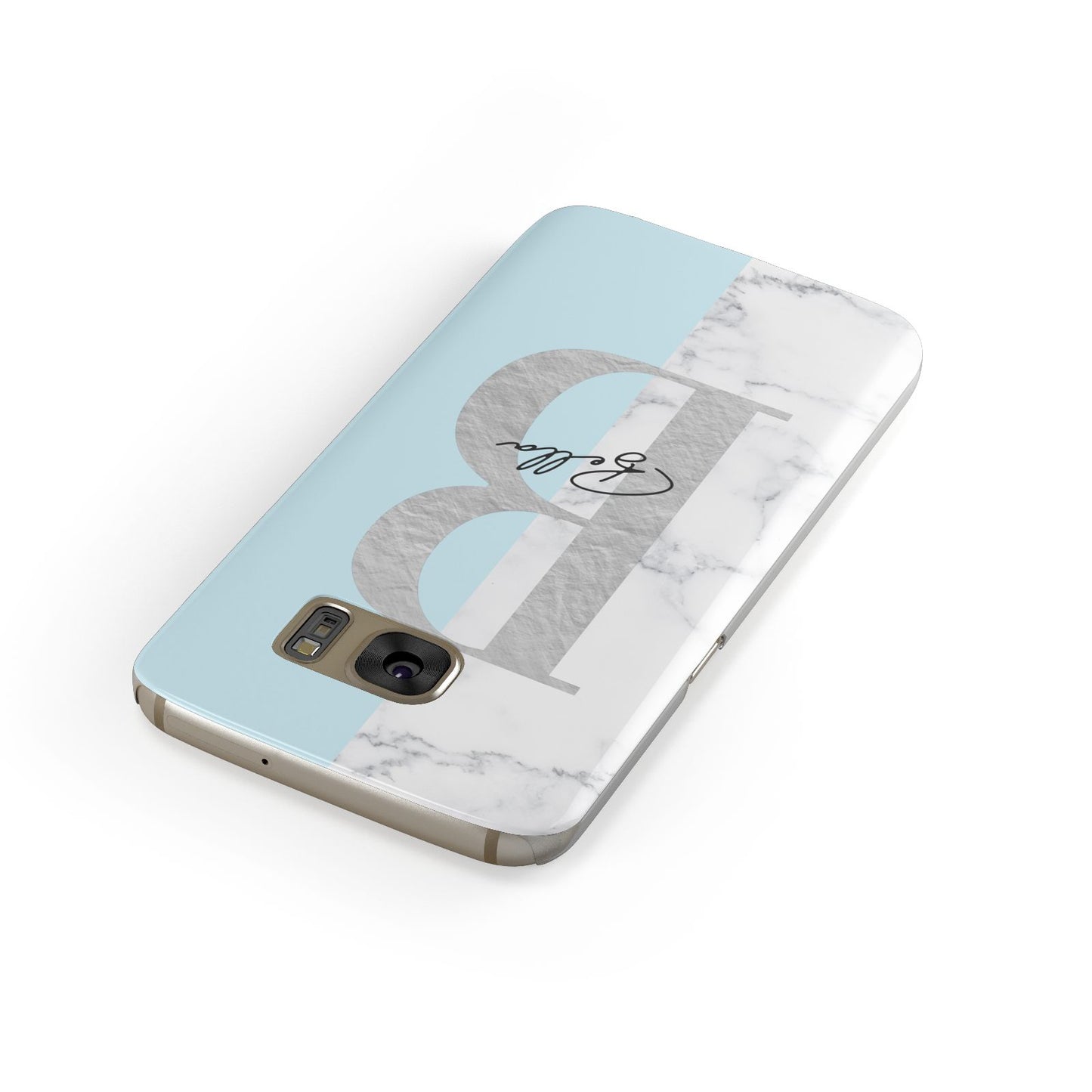 Personalised Chrome Marble Samsung Galaxy Case Front Close Up