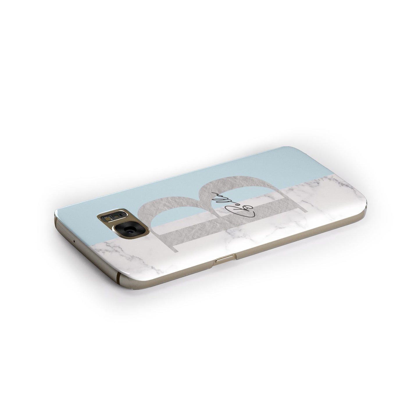 Personalised Chrome Marble Samsung Galaxy Case Side Close Up
