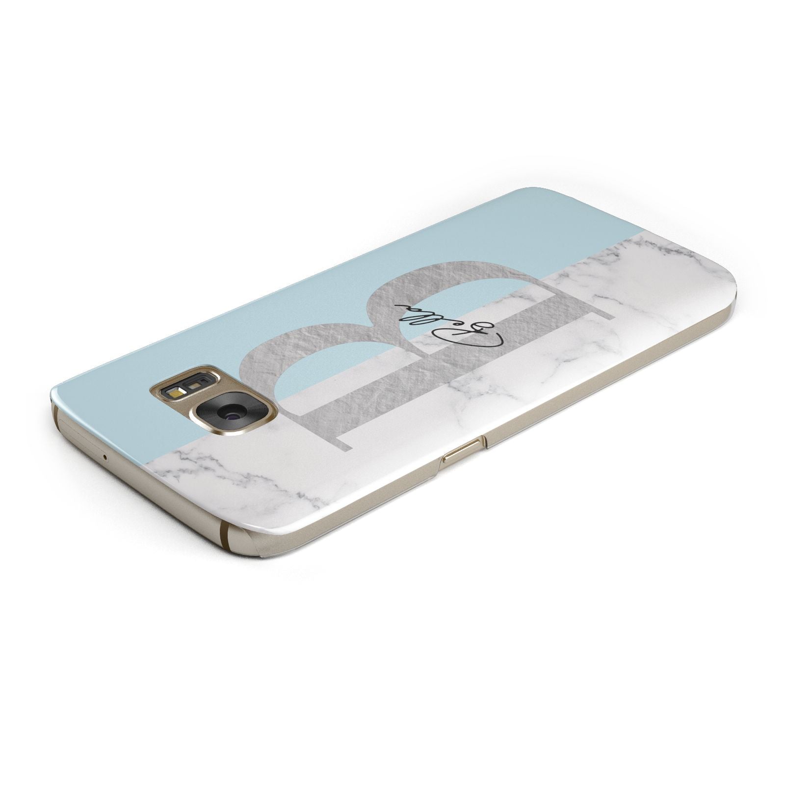 Personalised Chrome Marble Samsung Galaxy Case Top Cutout