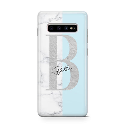 Personalised Chrome Marble Samsung Galaxy S10 Case