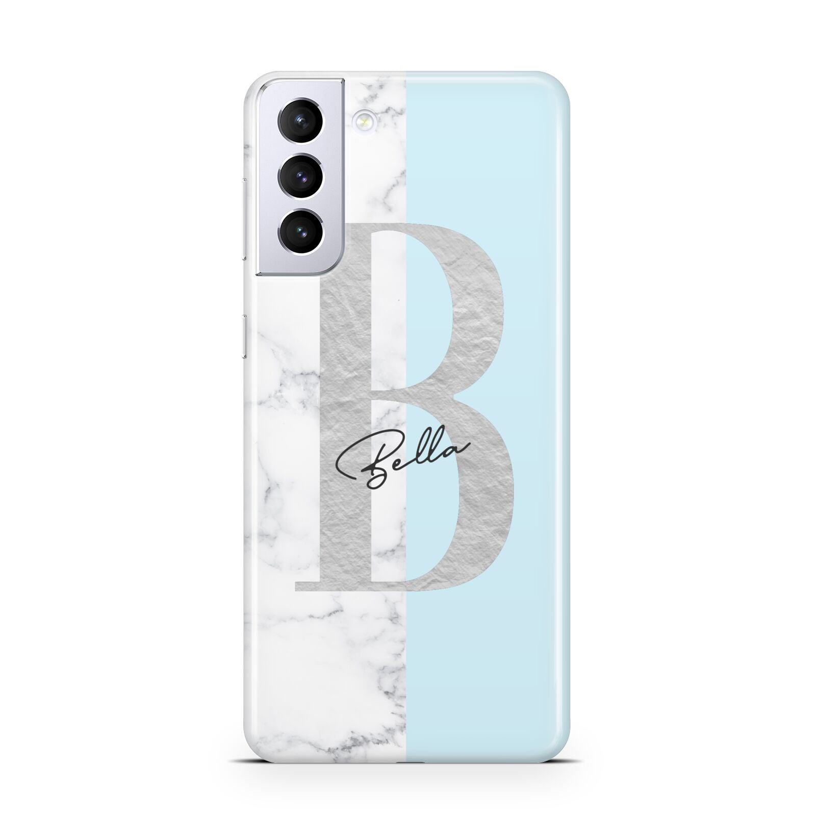 Personalised Chrome Marble Samsung S21 Plus Phone Case