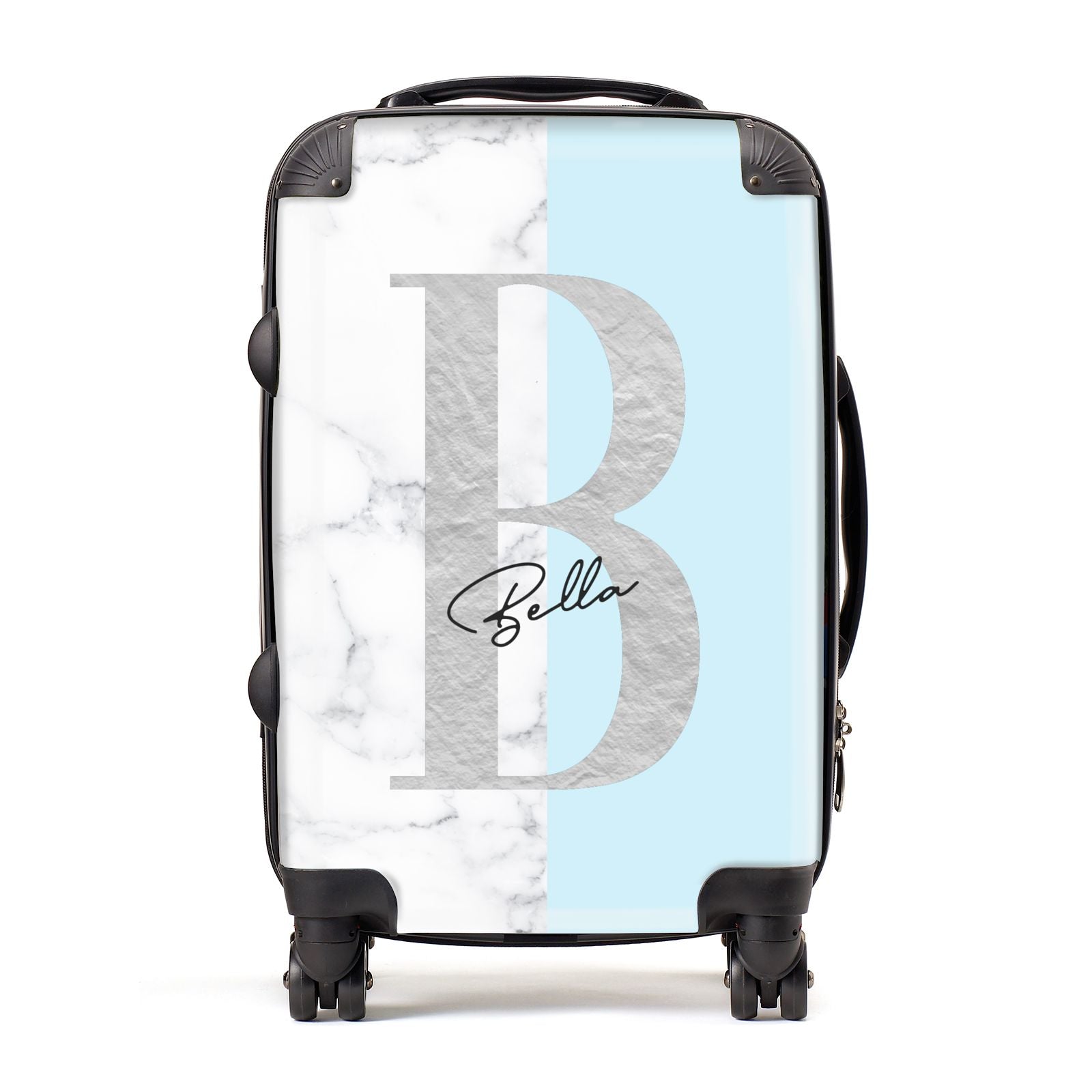 Personalised Chrome Marble Suitcase