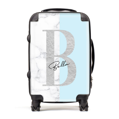 Personalised Chrome Marble Suitcase