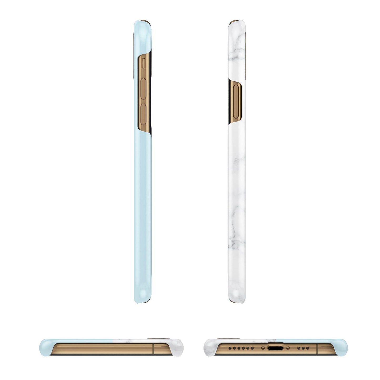 Personalised Chrome Marble iPhone 11 3D Snap Case Angle Images