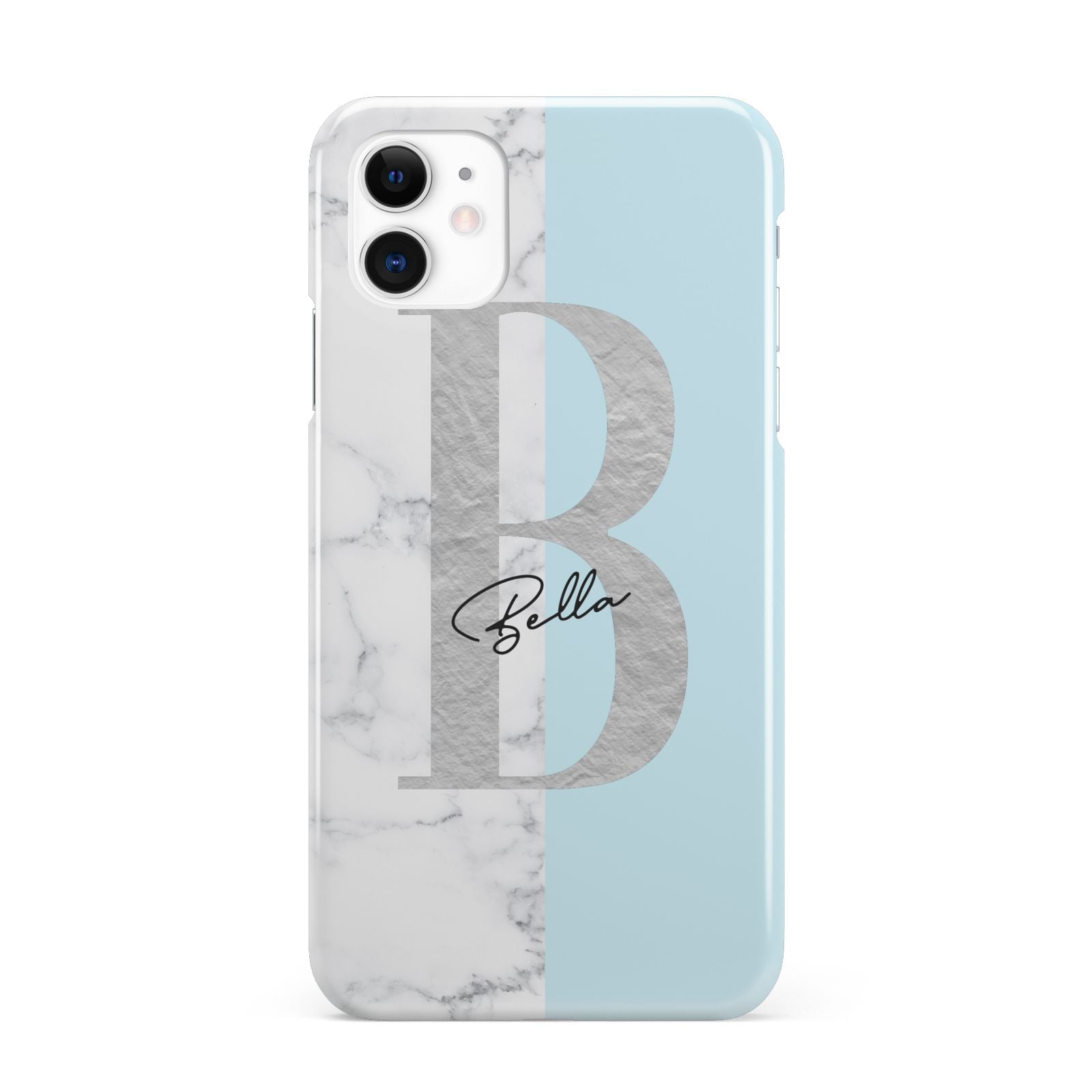 Personalised Chrome Marble iPhone 11 3D Snap Case