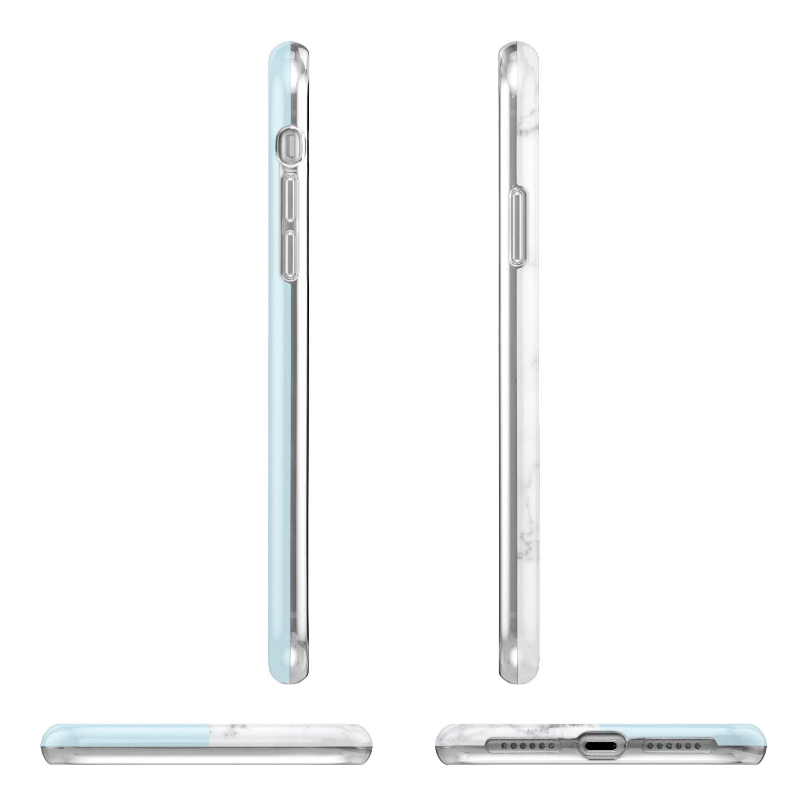 Personalised Chrome Marble iPhone 11 Pro 3D Tough Case Angle Images