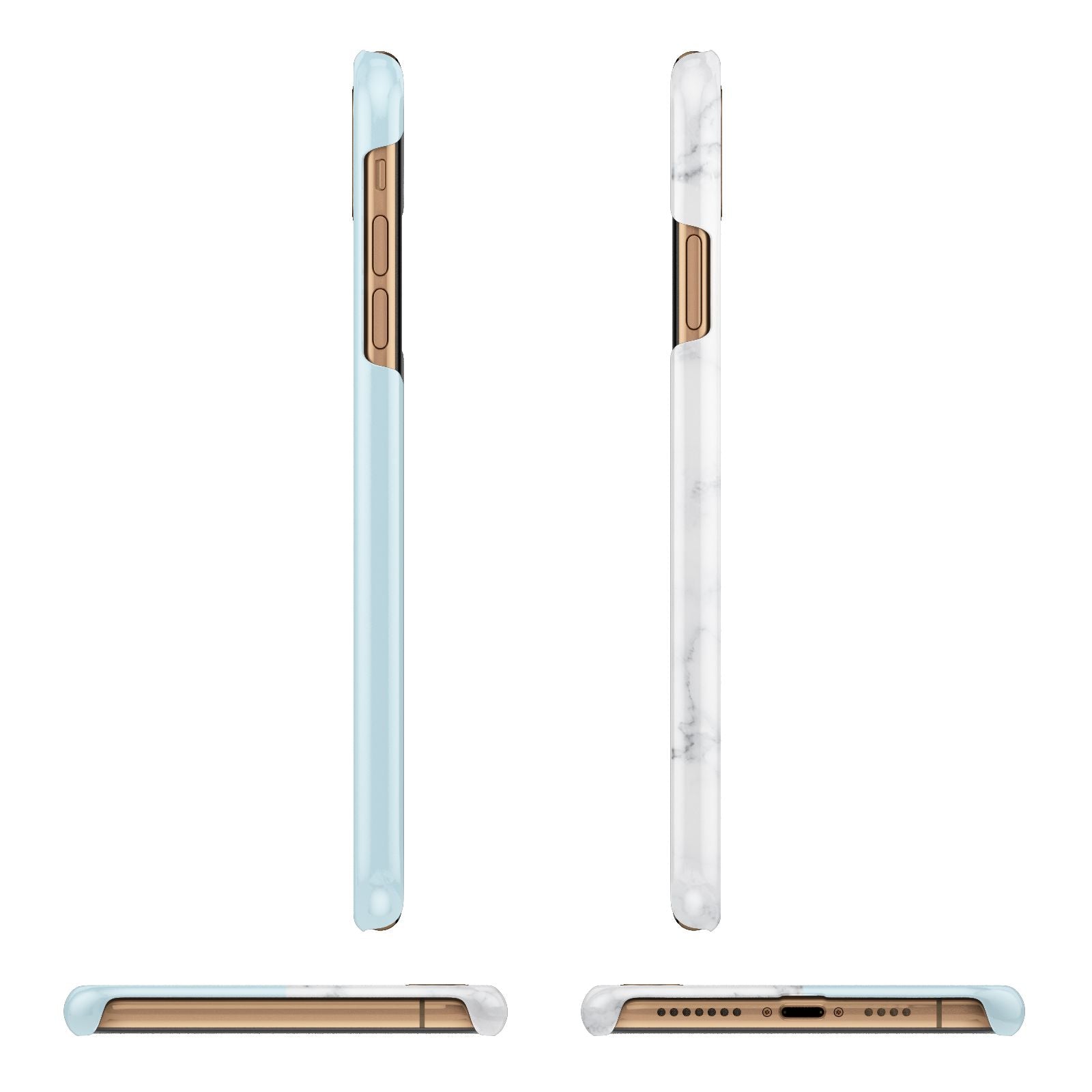 Personalised Chrome Marble iPhone 11 Pro Max 3D Snap Case Angle Images