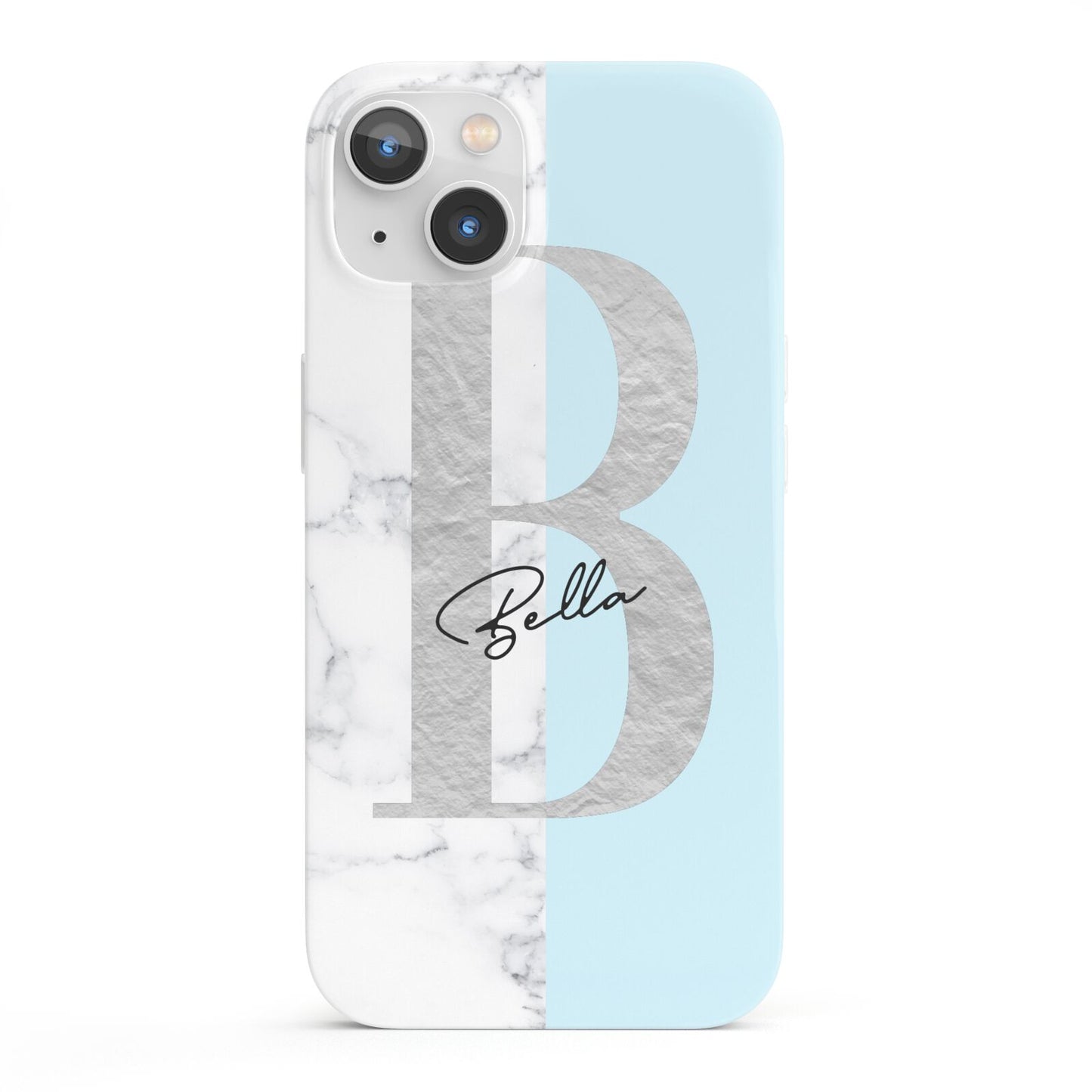 Personalised Chrome Marble iPhone 13 Full Wrap 3D Snap Case