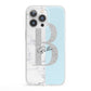 Personalised Chrome Marble iPhone 13 Pro Clear Bumper Case