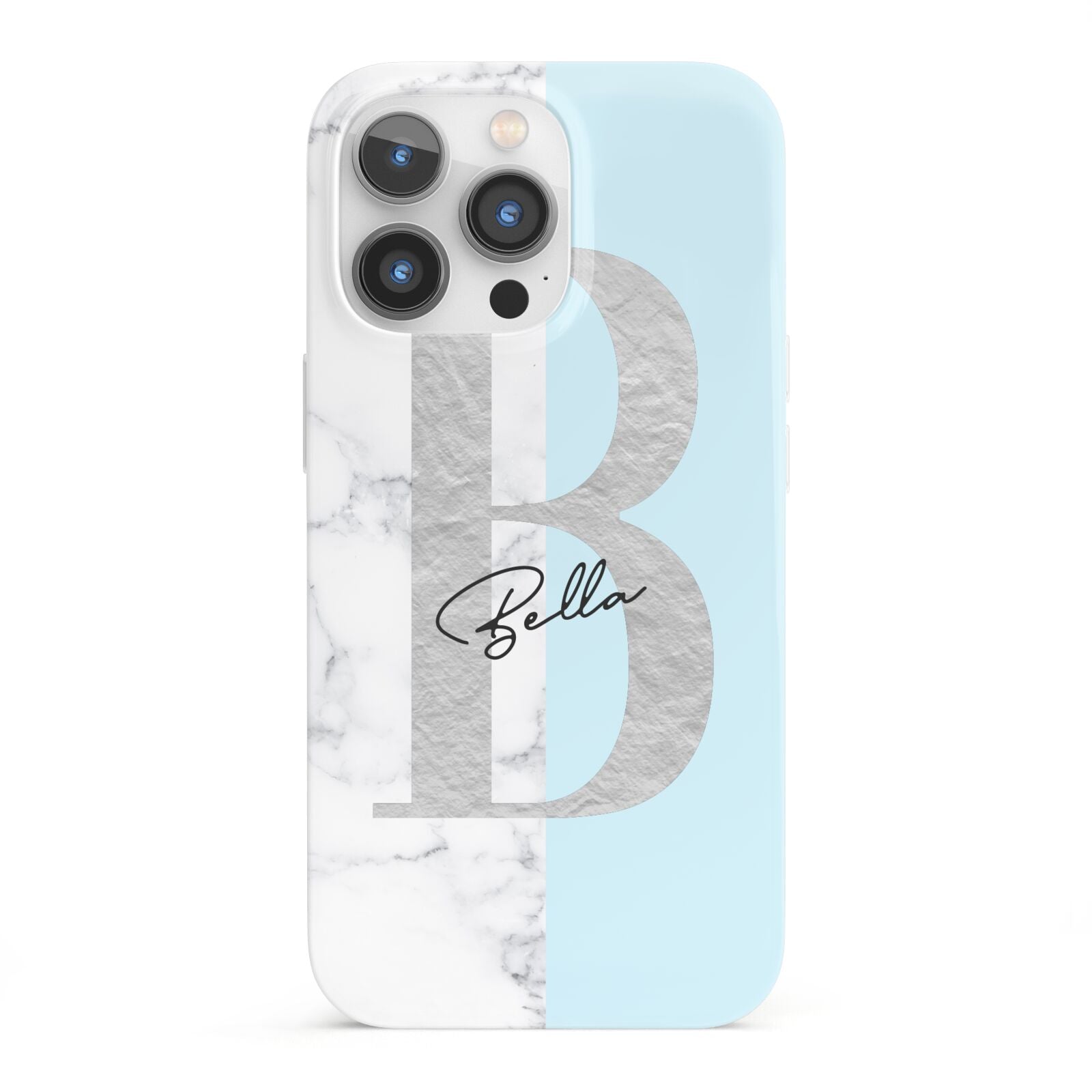 Personalised Chrome Marble iPhone 13 Pro Full Wrap 3D Snap Case