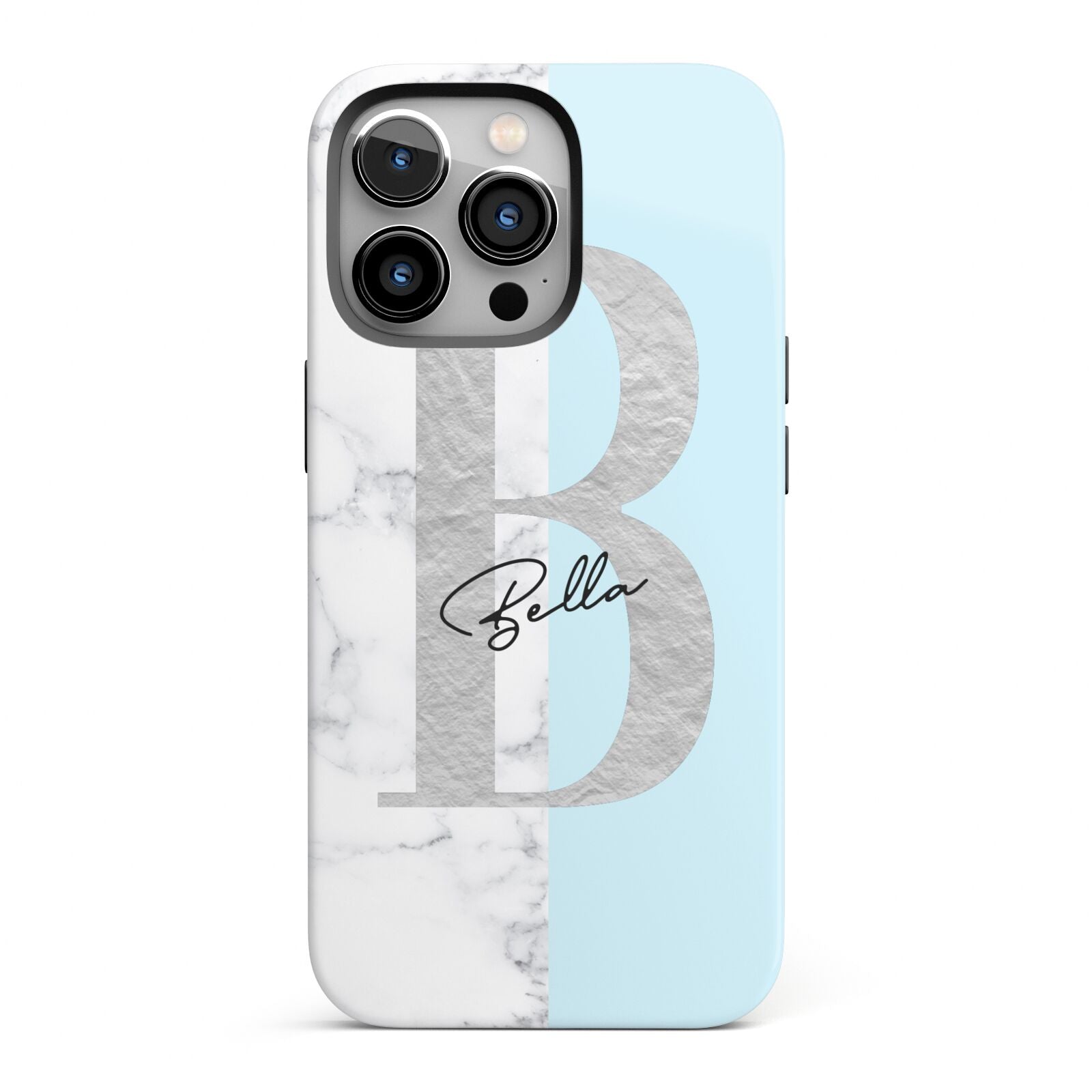 Personalised Chrome Marble iPhone 13 Pro Full Wrap 3D Tough Case