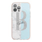 Personalised Chrome Marble iPhone 13 Pro Max TPU Impact Case with Pink Edges