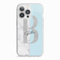 Personalised Chrome Marble iPhone 13 Pro TPU Impact Case with White Edges