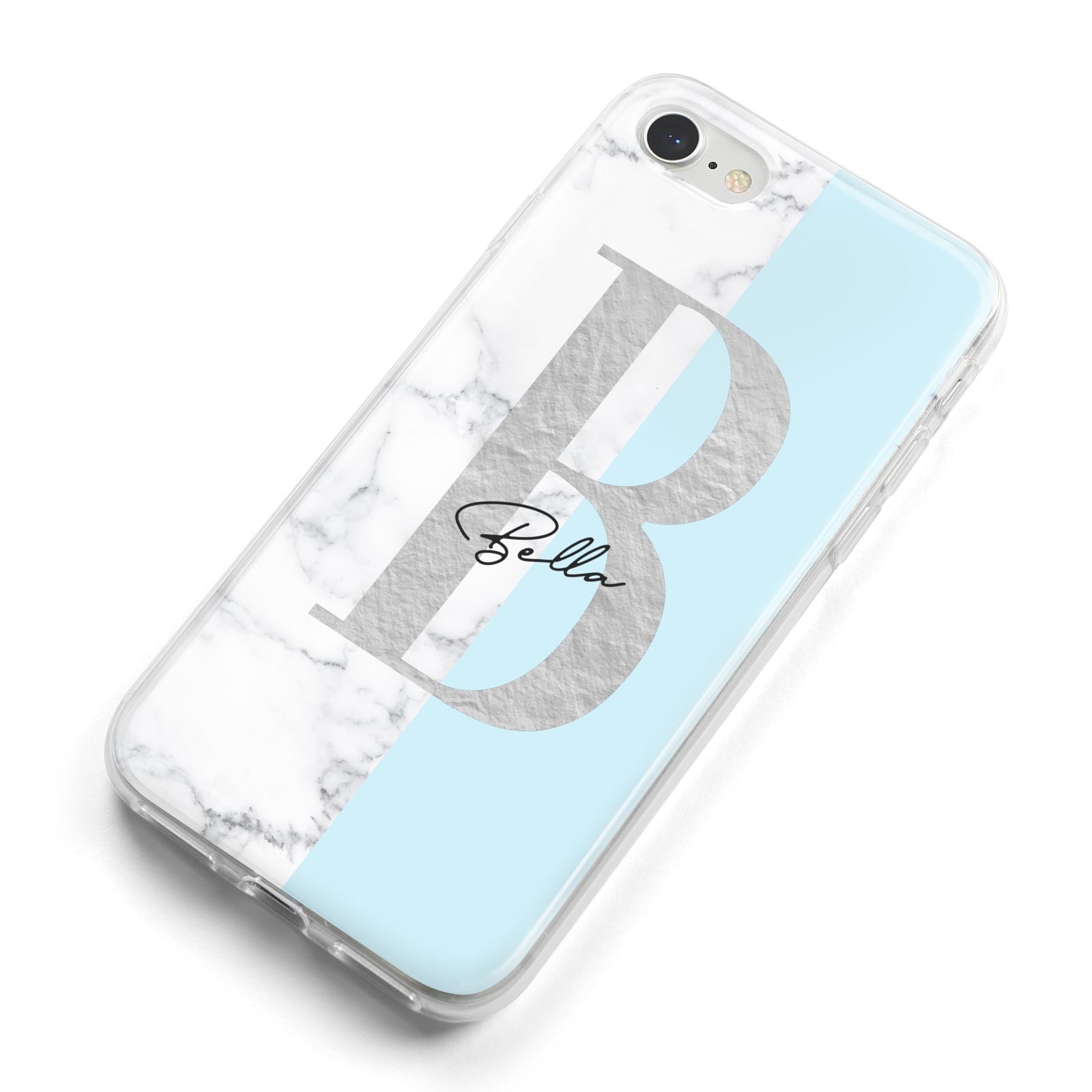 Personalised Chrome Marble iPhone 8 Bumper Case on Silver iPhone Alternative Image