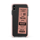 Personalised Cinema Ticket Apple iPhone Xs Max Impact Case Pink Edge on Black Phone
