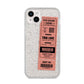 Personalised Cinema Ticket iPhone 14 Plus Glitter Tough Case Starlight