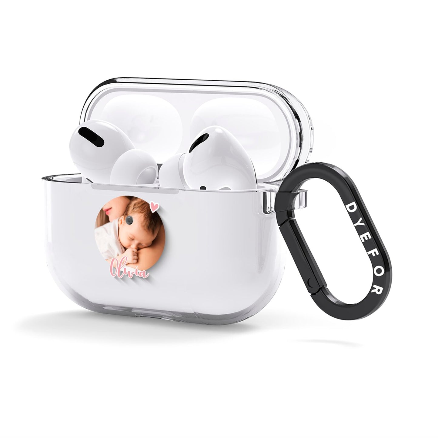 Personalised Circle Photo Upload AirPods Clear Case 3rd Gen Side Image