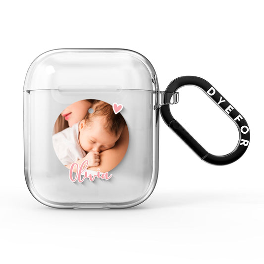 Personalised Circle Photo Upload AirPods Clear Case