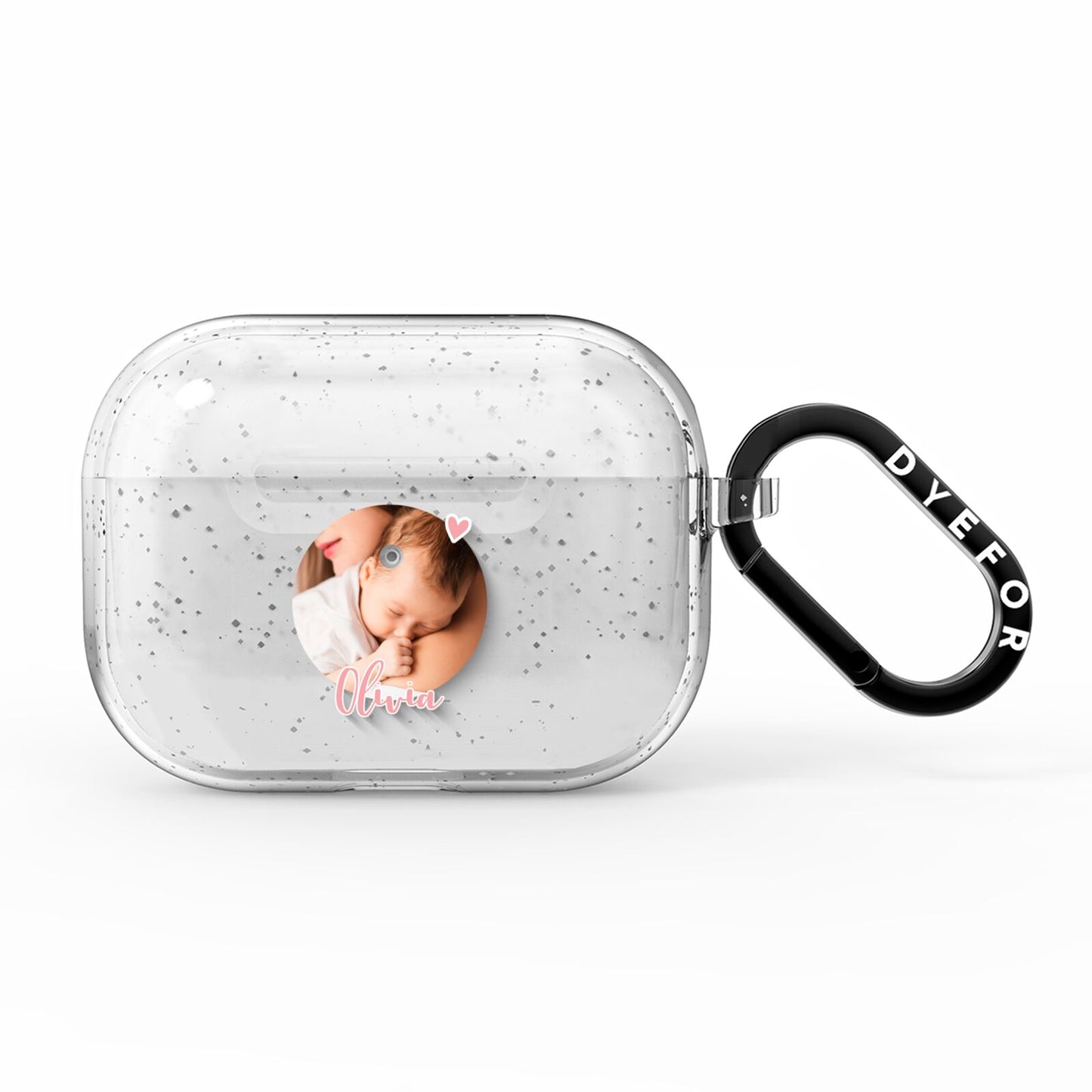Personalised Circle Photo Upload AirPods Pro Glitter Case