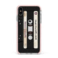 Personalised Classic Mixtape Apple iPhone Xs Max Impact Case Pink Edge on Silver Phone