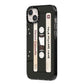 Personalised Classic Mixtape iPhone 14 Plus Black Impact Case Side Angle on Silver phone