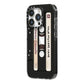 Personalised Classic Mixtape iPhone 14 Pro Black Impact Case Side Angle on Silver phone