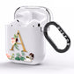 Personalised Clear Monogram Floral AirPods Clear Case Side Image