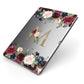 Personalised Clear Monogram Floral Apple iPad Case on Grey iPad Side View