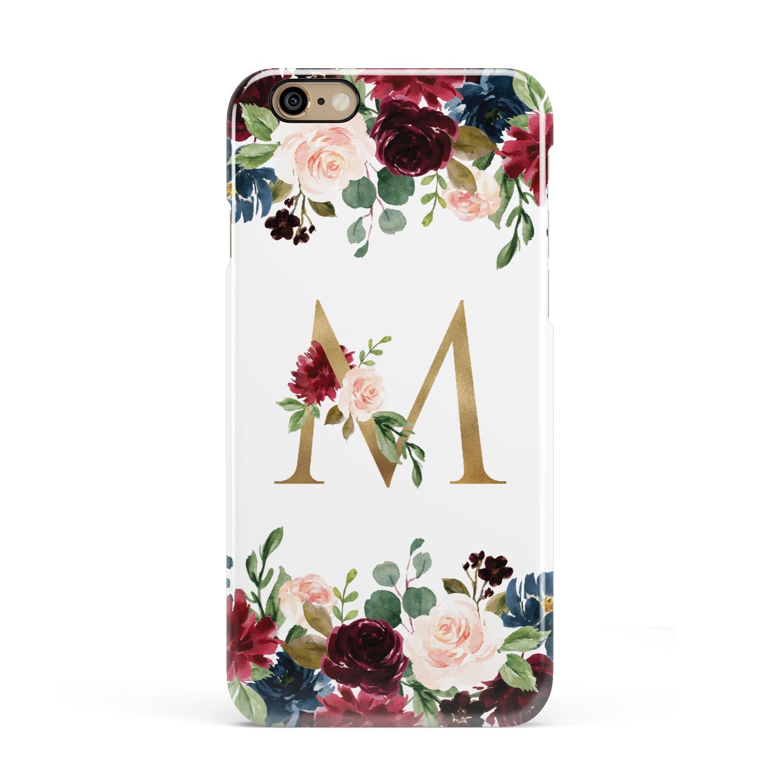 Personalised Clear Monogram Floral Apple iPhone 6 3D Snap Case
