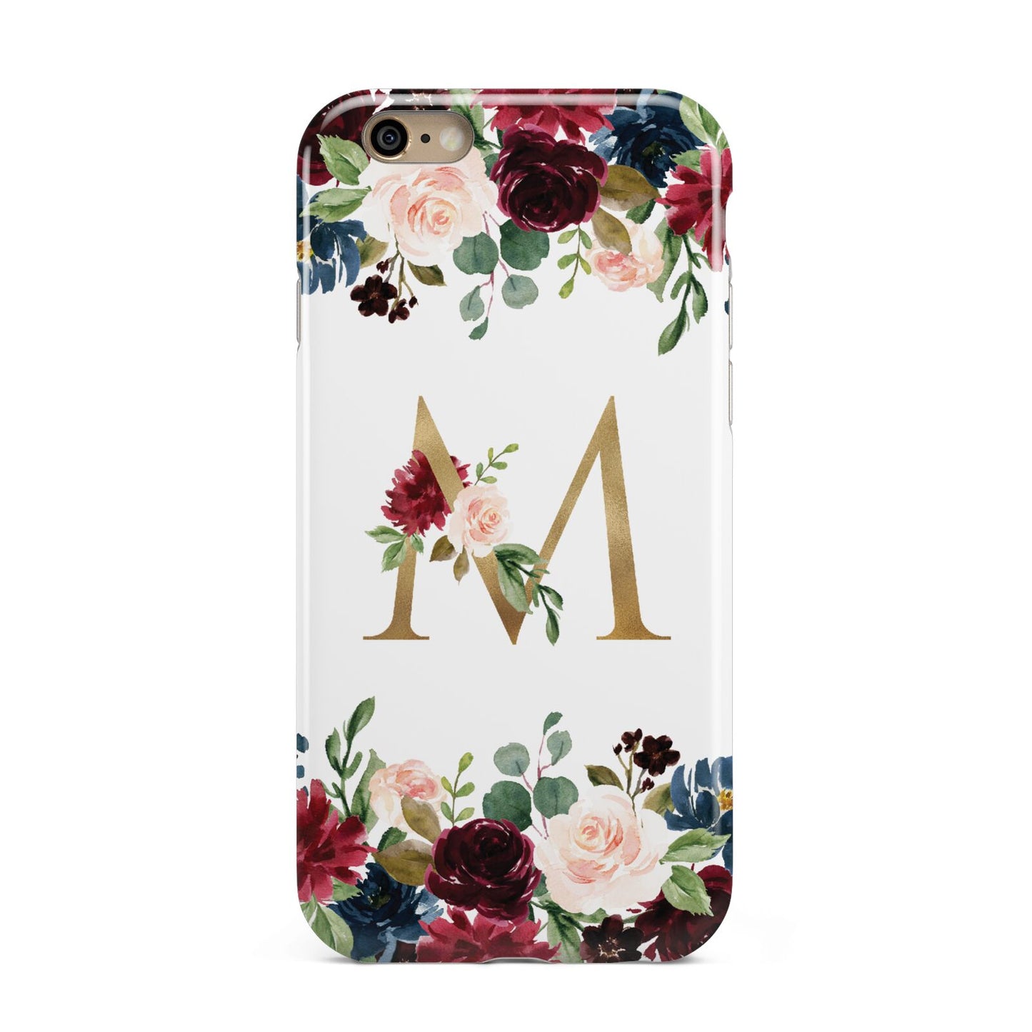 Personalised Clear Monogram Floral Apple iPhone 6 3D Tough Case