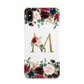 Personalised Clear Monogram Floral Apple iPhone Xs Max 3D Snap Case