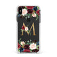 Personalised Clear Monogram Floral Apple iPhone Xs Max Impact Case White Edge on Black Phone