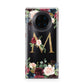 Personalised Clear Monogram Floral Huawei Mate 30 Pro Phone Case