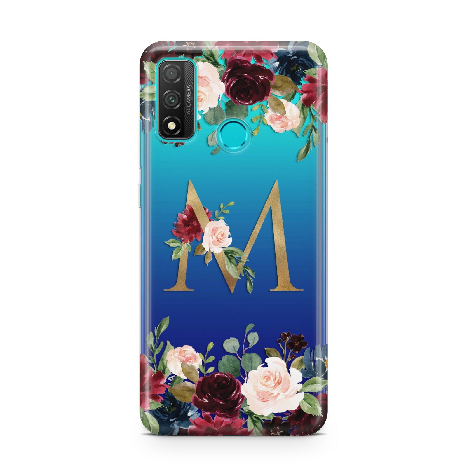 Personalised Clear Monogram Floral Huawei P Smart 2020