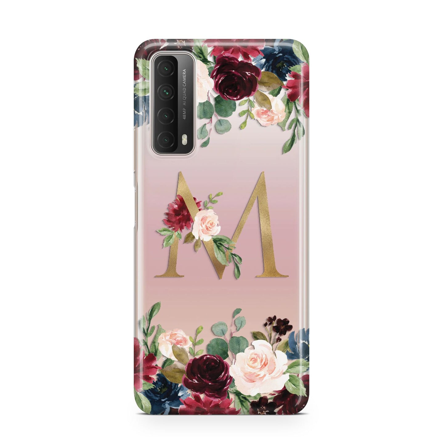 Personalised Clear Monogram Floral Huawei P Smart 2021