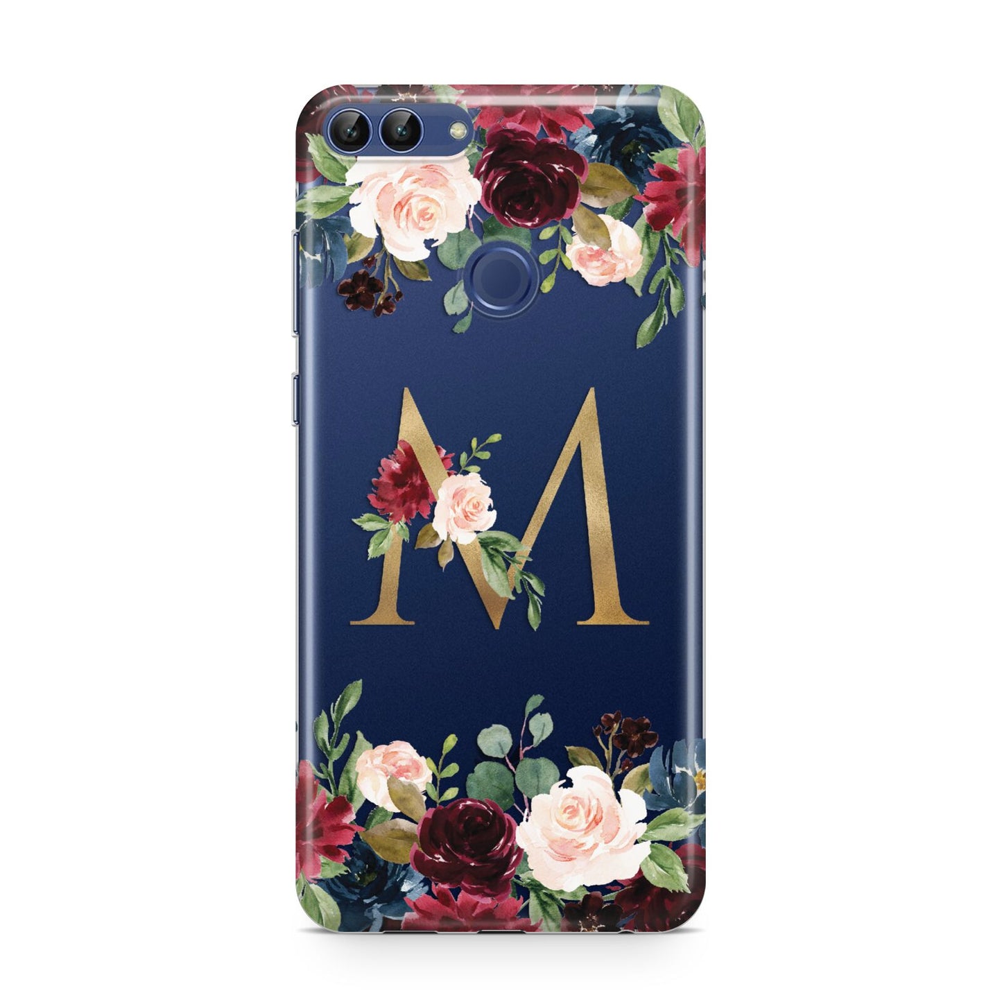 Personalised Clear Monogram Floral Huawei P Smart Case