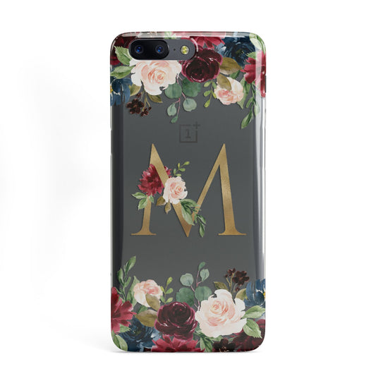 Personalised Clear Monogram Floral OnePlus Case